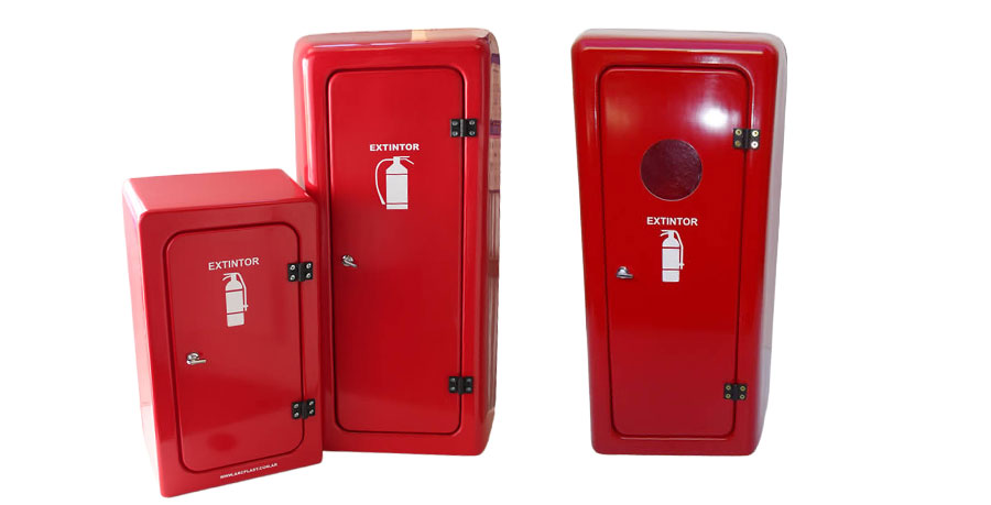 Gabinetes para matafuegos de plasticos reforzados en fibra de vidrio
